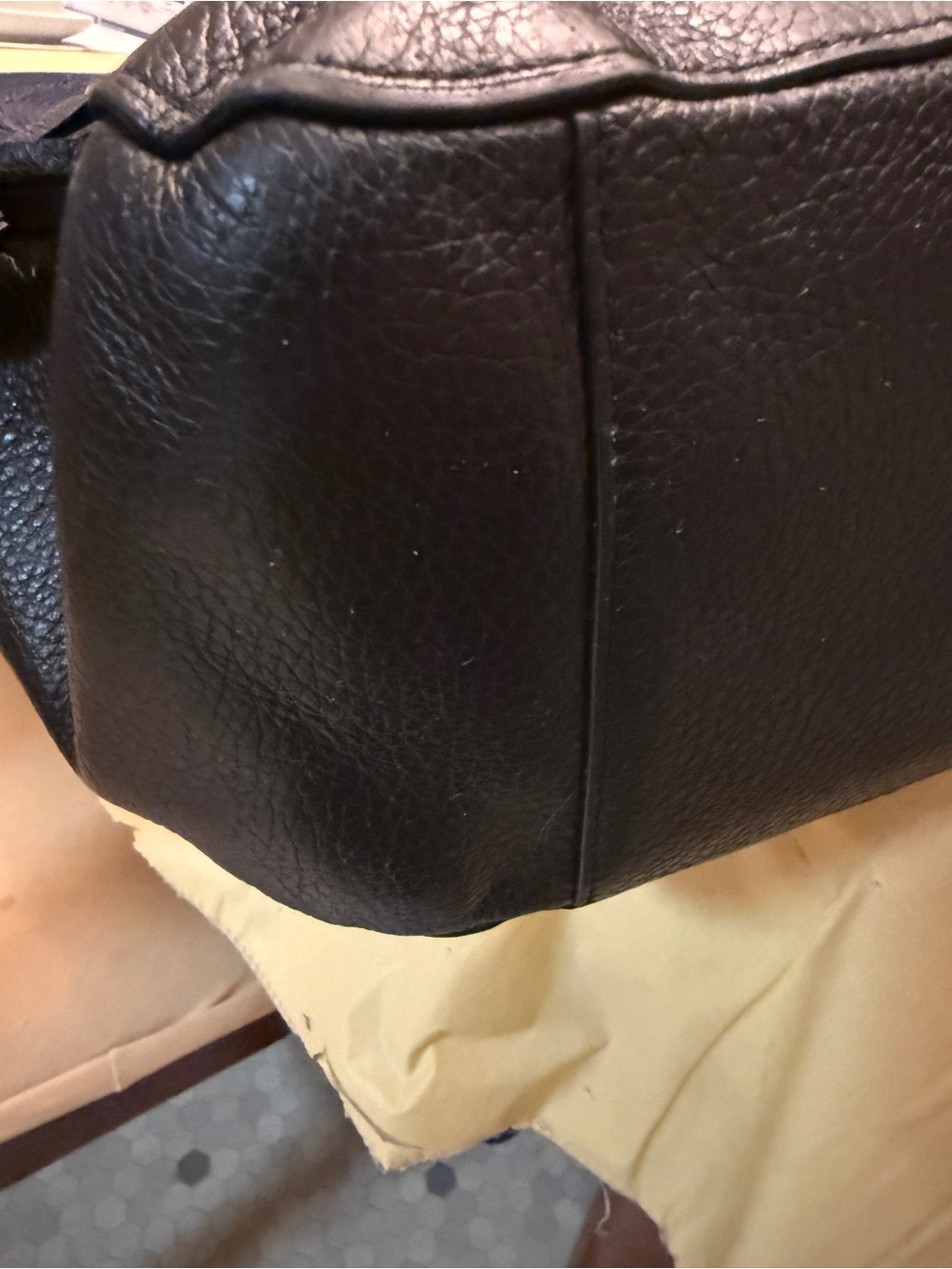 Coach Elle Black Pebbled Leather Tote with Gold Chain Straps - Picture 16 of 16